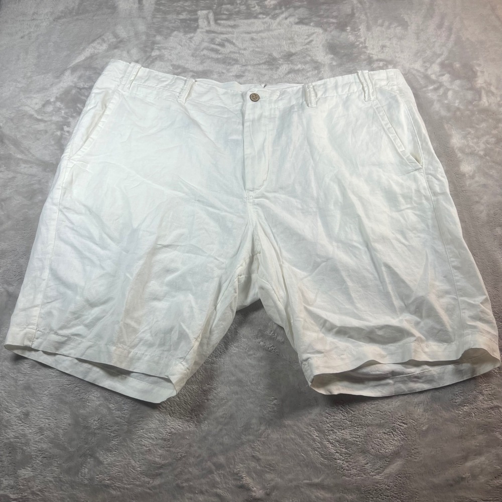 Polo Ralph Lauren Men's 42 Classic Fit Shorts White Nautical Linen Blend